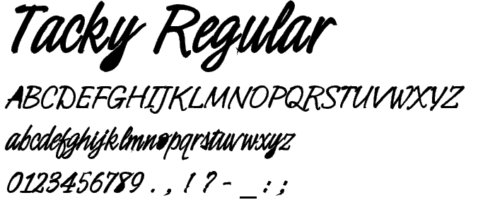 TACKY Regular font